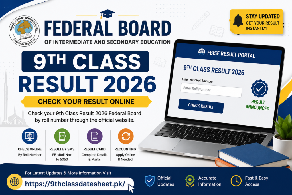 Federal Board 9th Class Results 2026