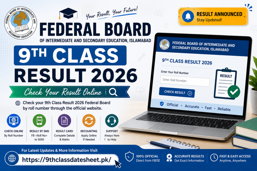 9th Class Result 2026 Federal Board