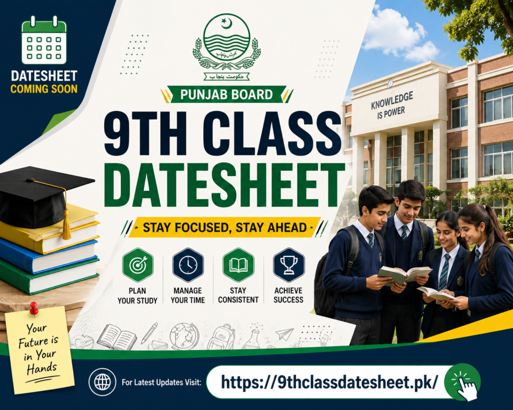 9th Class Date Sheet 2026 Punjab Board