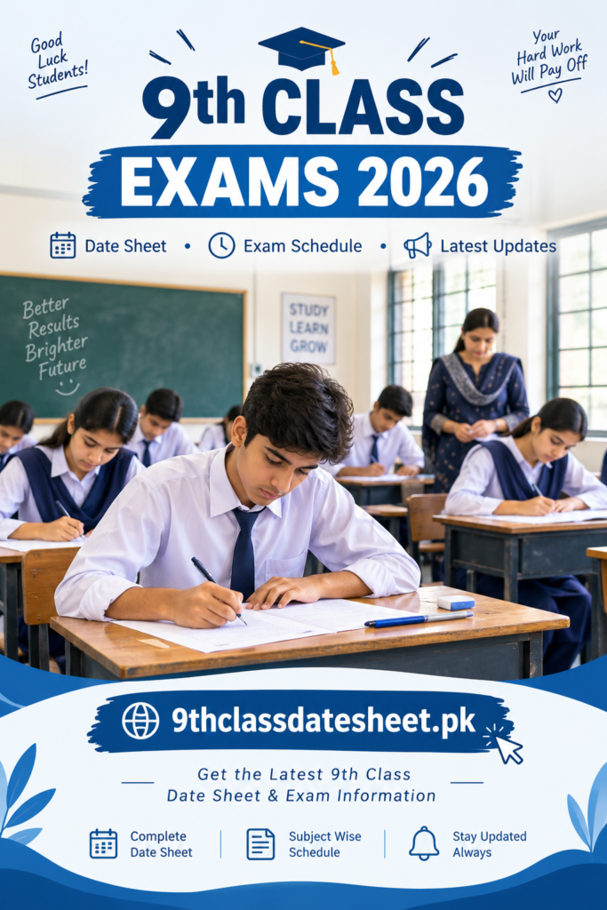 9th Class Date Sheet 2026 PDF Download – Punjab Boards