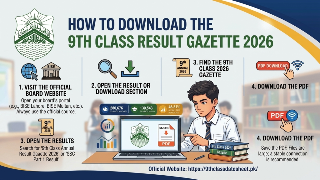9th class 2026 gazette result