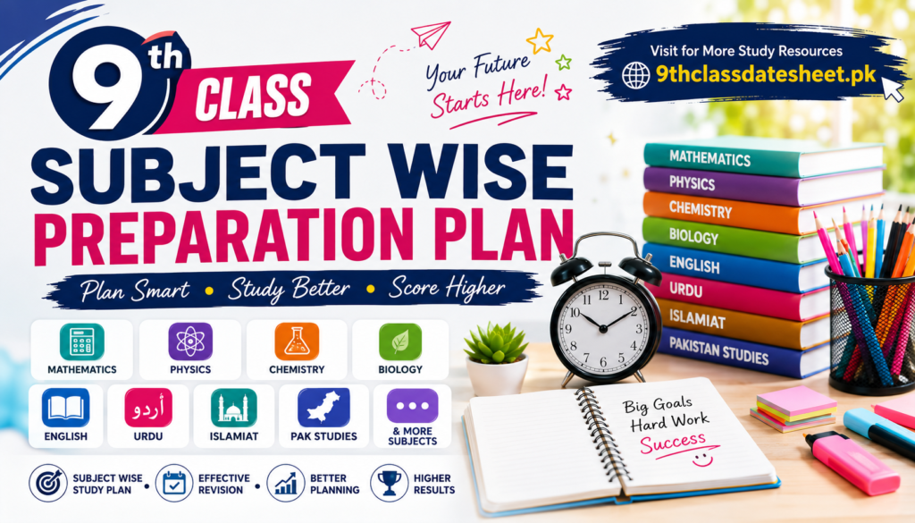 9th Class Subject Wise Preparation Plan