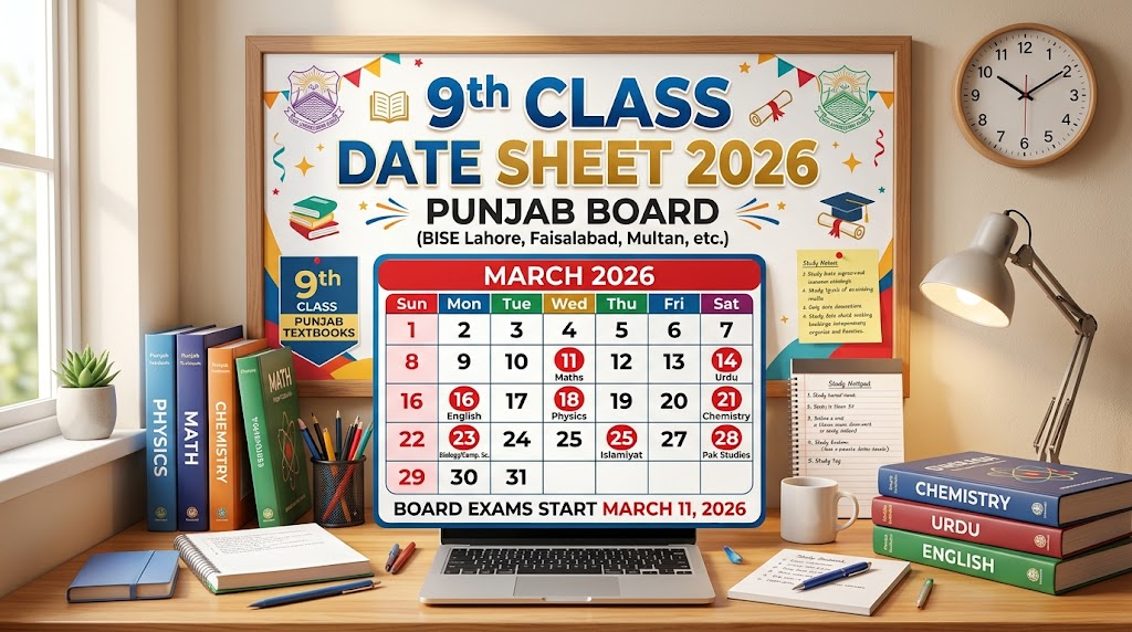 Check Date Sheet of 9th Class 2026 – Punjab Board