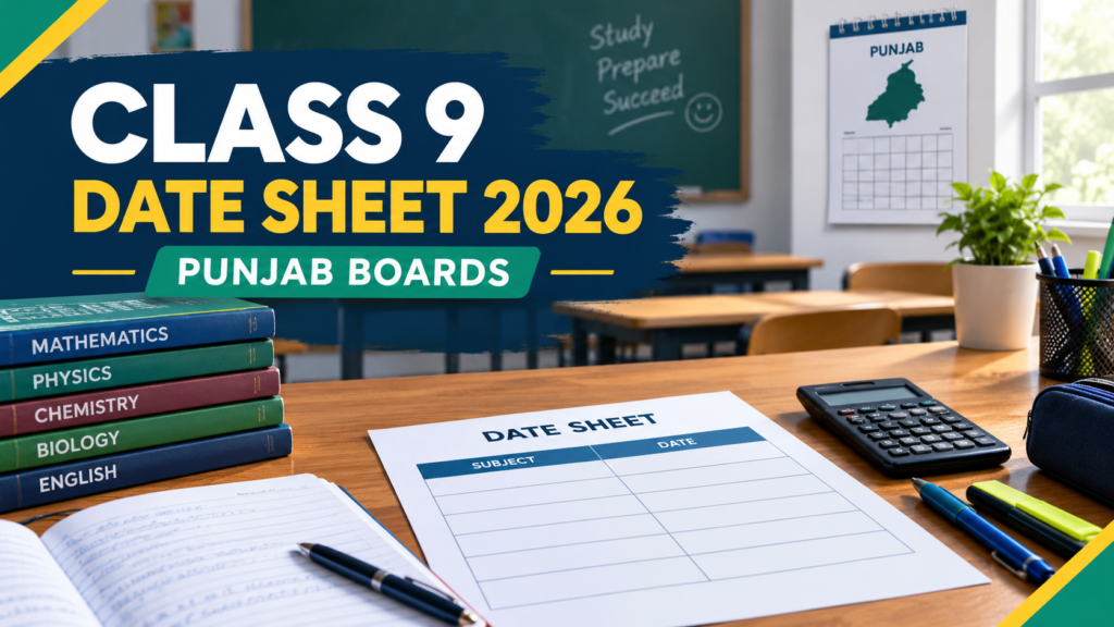 9th Class Date Sheet 2026 Ilm Ki Duniya