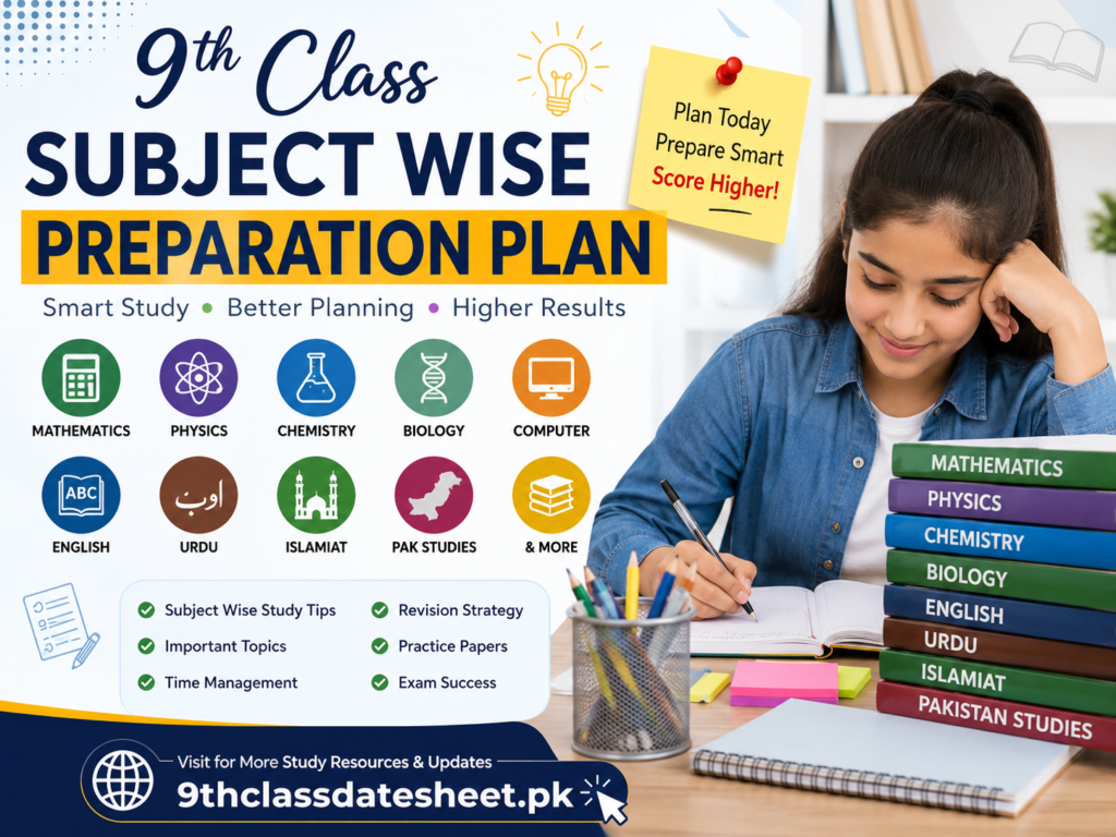 9th Class Subject Wise Preparation Plan