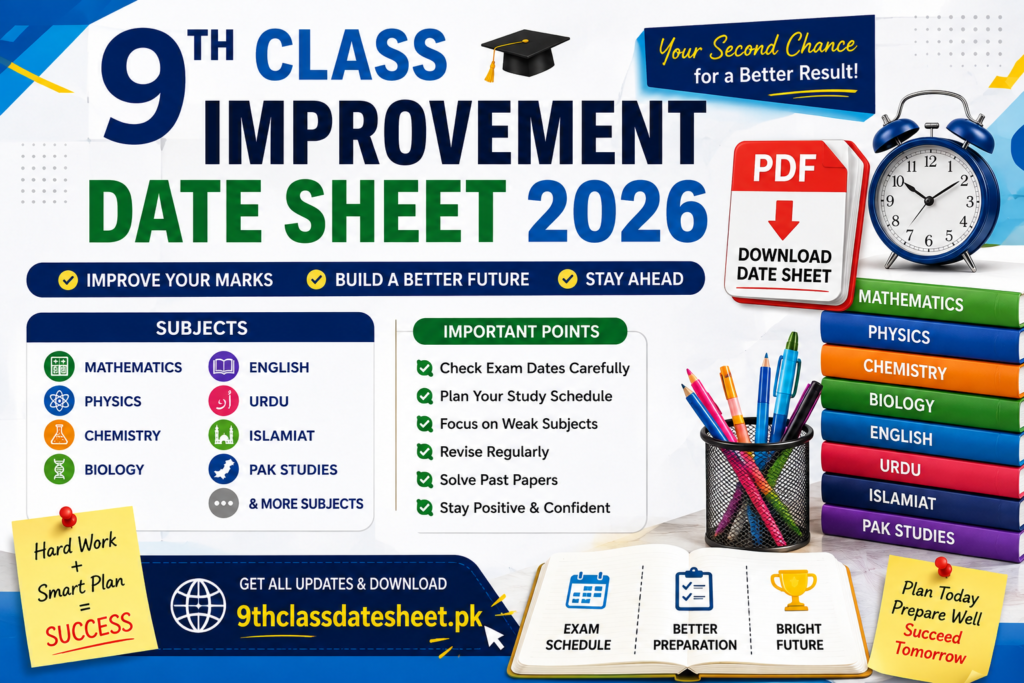 9 Class Improvement Date Sheet 2026 Pdf