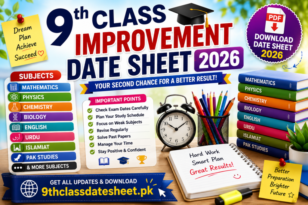 9 Class Improvement Date Sheet 2026 Pdf