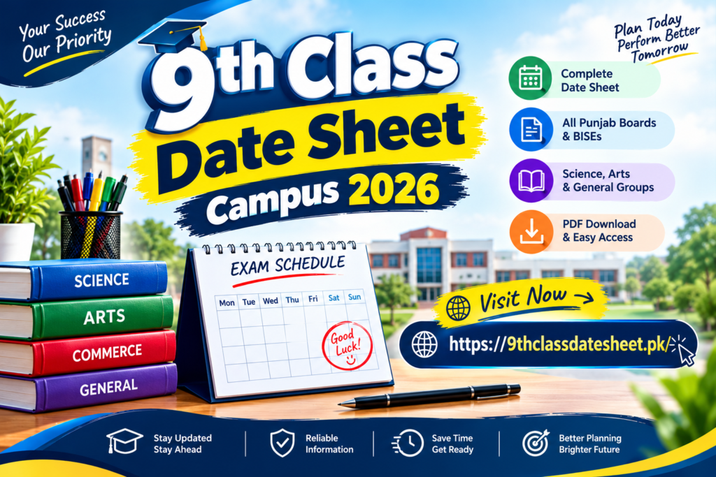 9th Class Date Sheet Campus 2026