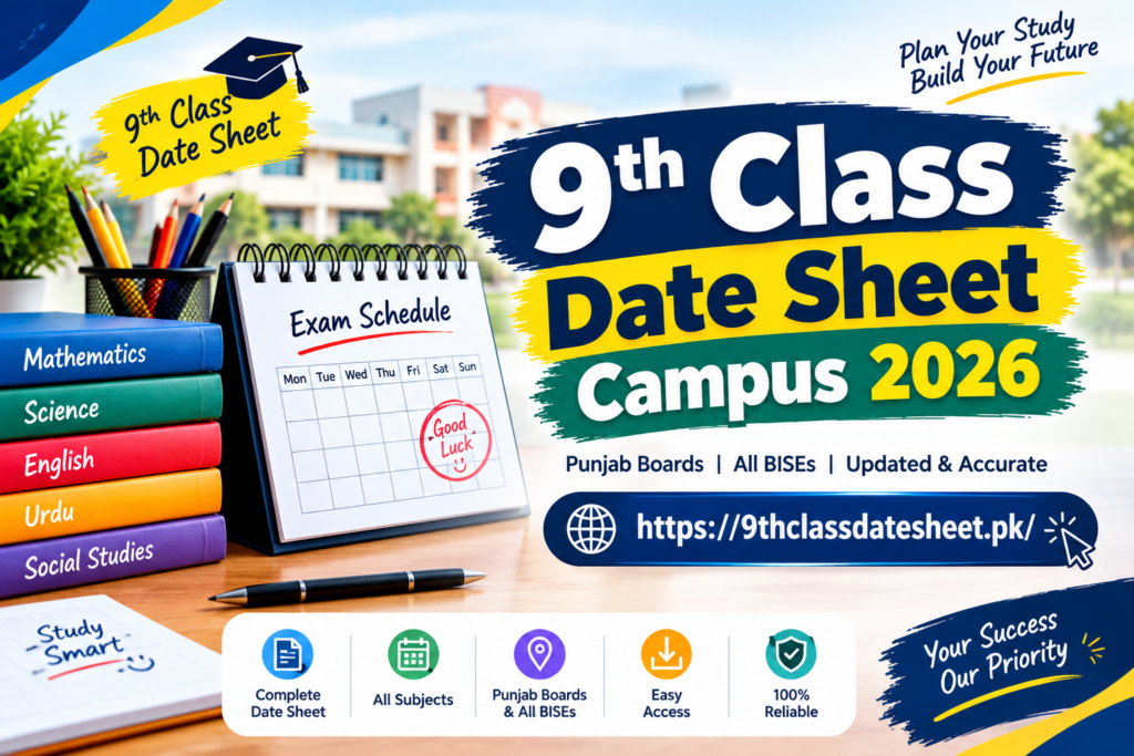 9th Class Date Sheet Campus 2026