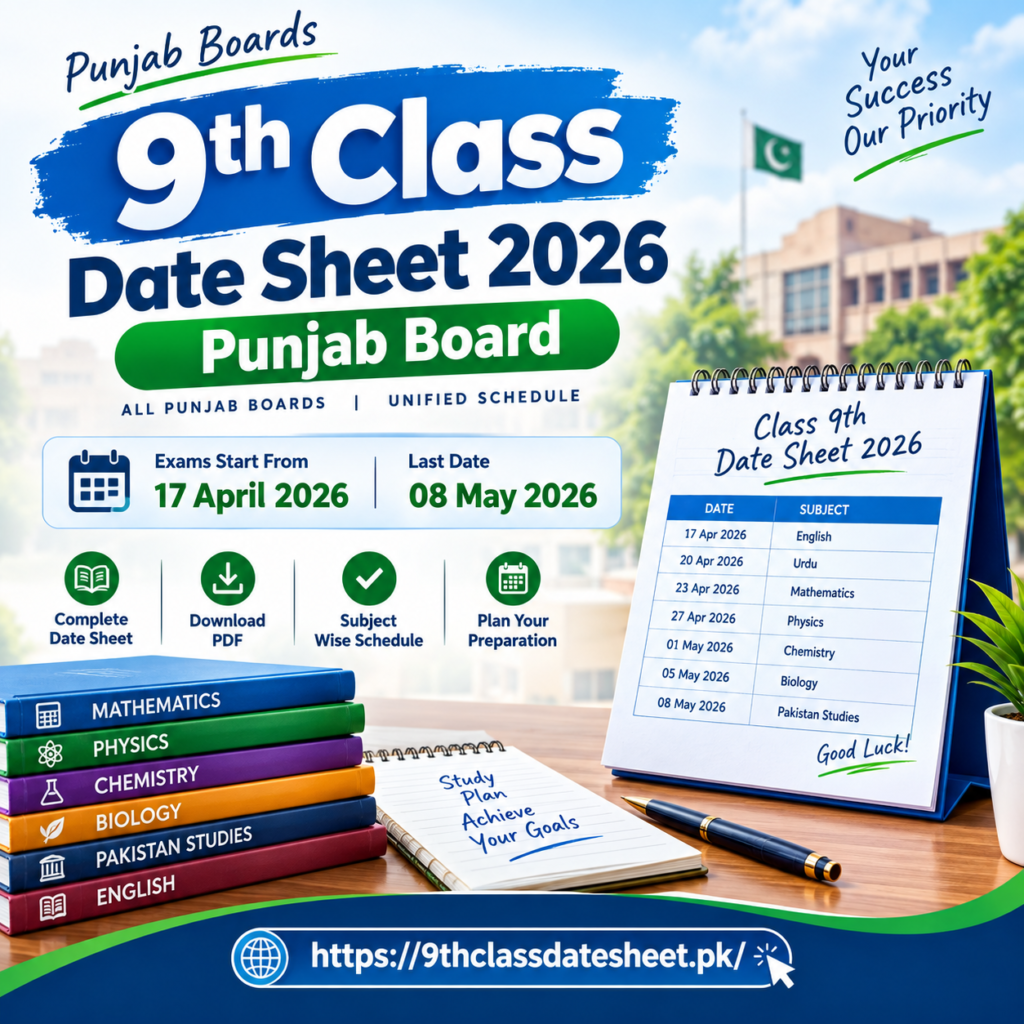 9th Class Date Sheet 2026 Punjab 