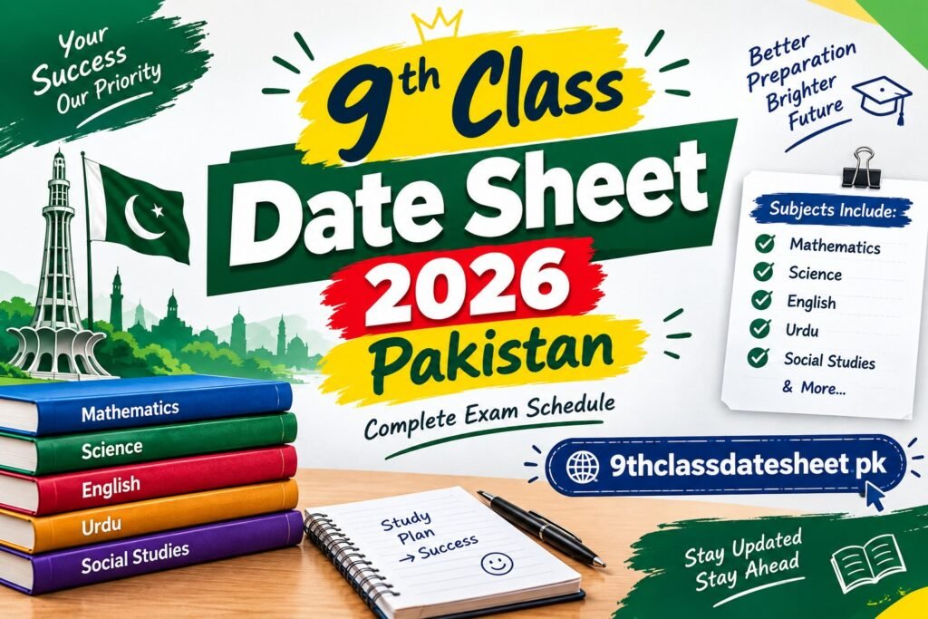 9th Class Timetable 2026 Pakistan