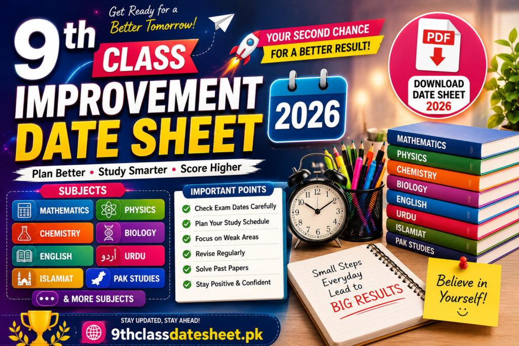 9 Class Improvement Date Sheet 2026 Pdf