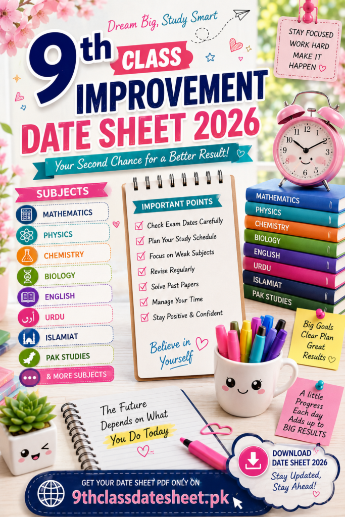 9 Class Improvement Date Sheet 2026 Pdf